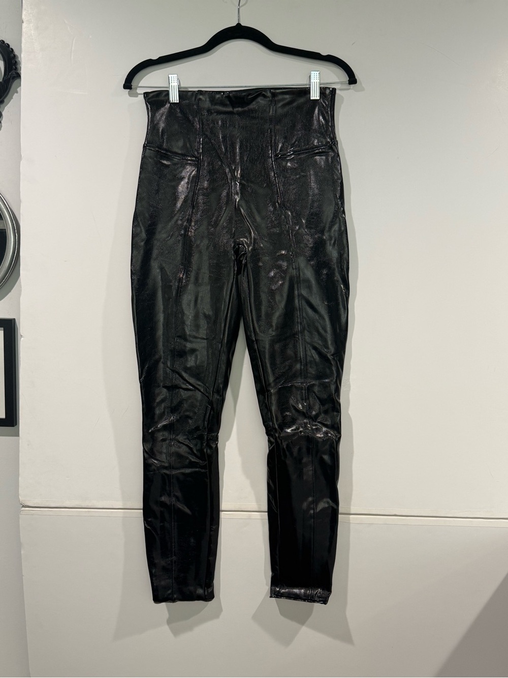 SPANX Shiny Black Faux Leather Leggings